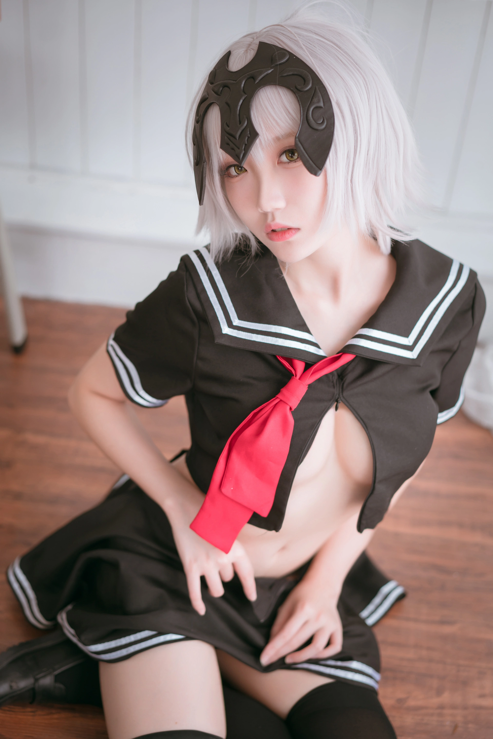 瓜希酱 - NO.23 黑贞德 校服 3